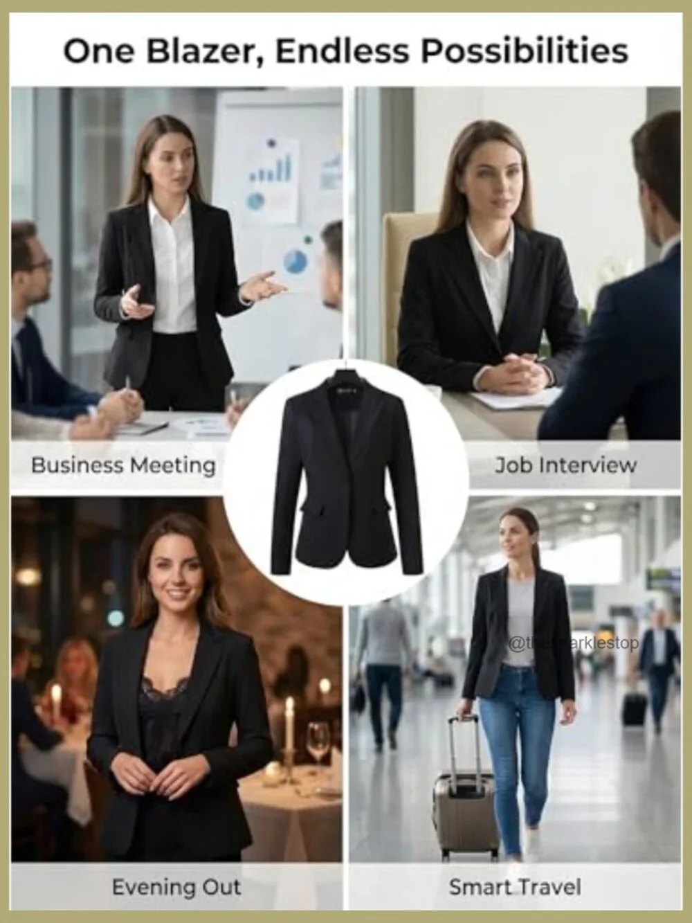 Recycled Polyester Rayon Blazer Slim Fit Business Casual Jacket - Picture 5 of 7